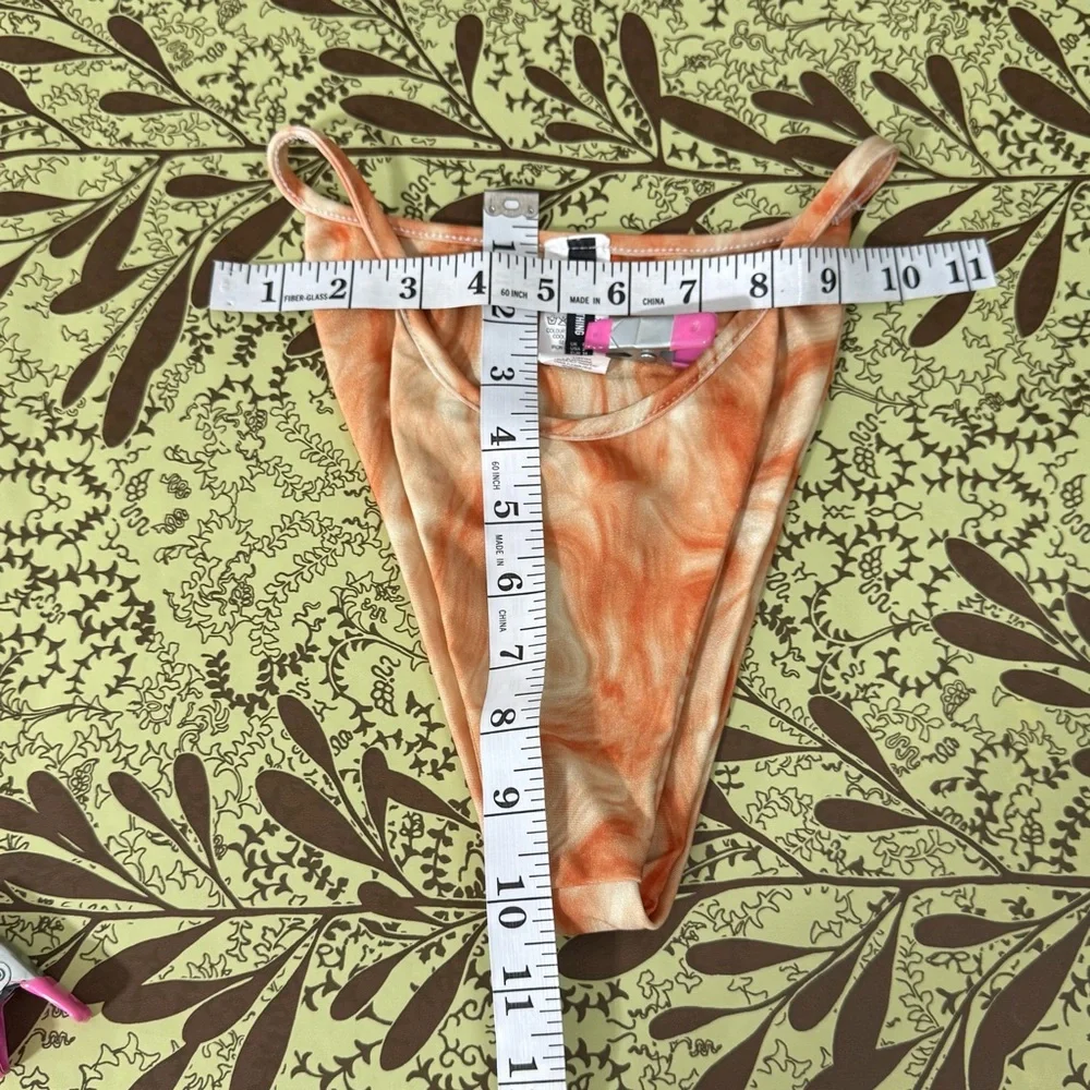 PrettyLittleThing Orange and Cream Bikini Bottom